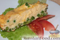 Фото к рецепту: Омлет с зеленым горошком и сыром