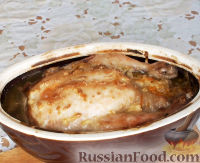 Фото к рецепту: Курица, запеченная под чесночно-горчичным соусом