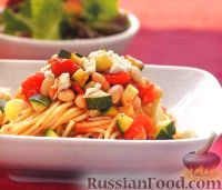 Фото к рецепту: Спагетти с фасолевым соусом