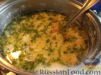 Фото приготовления рецепта: Сырный суп по‑французски, с курицей - шаг №8