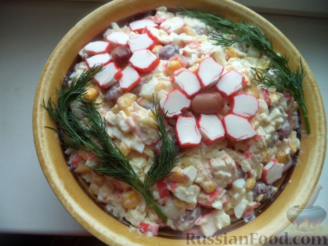 Салат с фасолью и крабовыми палочками - рецепт от Гранд кулинара