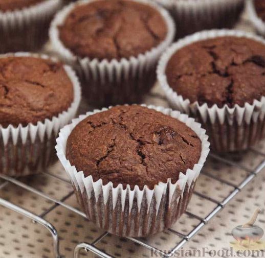 Шоколадный кекс с кусочками шоколада рецепт в духовке в силиконовых формочках пошагово