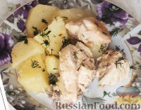 Фото к рецепту: Курица с картошкой в сметане