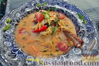 Фото к рецепту: Сливочно-мятный суп с бараниной и булгуром