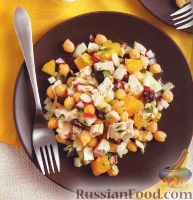 Фото к рецепту: Куриный салат с апельсинами
