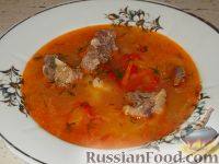 Фото к рецепту: Суп из баранины с болгарским перцем