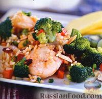 Фото к рецепту: Рагу из риса, овощей и креветок